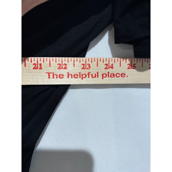 Olivia SKy Black 1X Plus V neck ruched Top Rayon Spandex Capsule Career Grunge - Picture 6 of 8